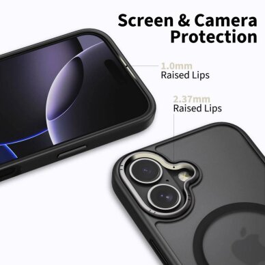 iPhone 17 dėklas Tech-Protect MagEdge su MagSafe – matinės juodos spalvos 2
