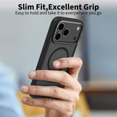 iPhone 17 Pro Max dėklas Tech-Protect MagEdge su MagSafe – matinės juodos spalvos 2