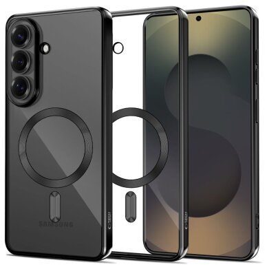 Samsung Galaxy S26+ Tech-Protect MagFlex dėklas – juodas skaidrus