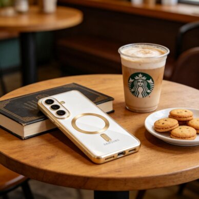 Samsung Galaxy S26+ Tech-Protect MagFlex dėklas – auksinis skaidrus 2 Samsung Galaxy S26+ Tech-Protect MagFlex dėklas – auksinis skaidrus 2