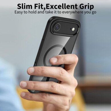iPhone 17 Air dėklas Tech-Protect MagFlex su MagSafe – juodai skaidrus 4