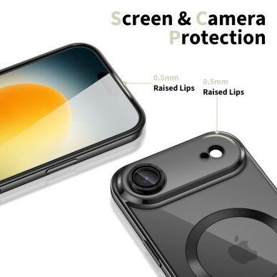 iPhone 17 Air dėklas Tech-Protect MagFlex su MagSafe – juodas, skaidrus 2