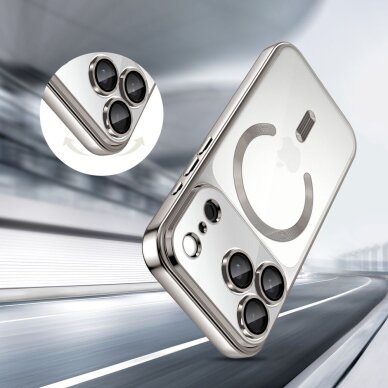 iPhone 17 Pro Max Tech-Protect MagFlex MagSafe dėklas – skaidrus sidabrinis 3