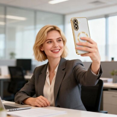 Samsung Galaxy A37 5G Tech-Protect MagFlex MagSafe dėklas – auksinis skaidrus 2 Samsung Galaxy A37 5G Tech-Protect MagFlex MagSafe dėklas – auksinis skaidrus 2