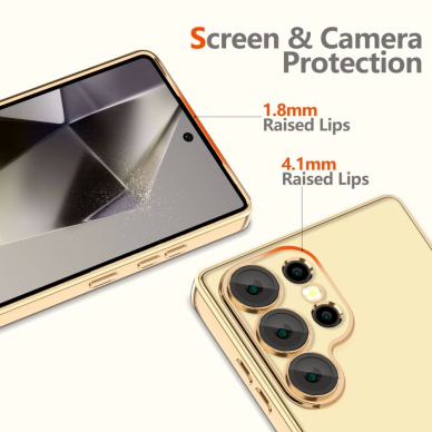 Tech-Protect MagFlex MagSafe Dėklas skirtas Samsung Galaxy S25 Ultra - Permatomas Auksinis 2