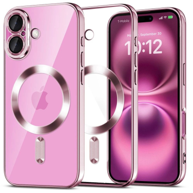 iPhone 16 Tech-Protect MagFlex MagSafe dėklas - skaidrus / rožinis