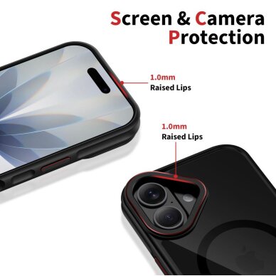 iPhone 17 Tech-Protect MagHybrid MagSafe dėklas – juodas / raudonas 3 iPhone 17 Tech-Protect MagHybrid MagSafe dėklas – juodas / raudonas 3