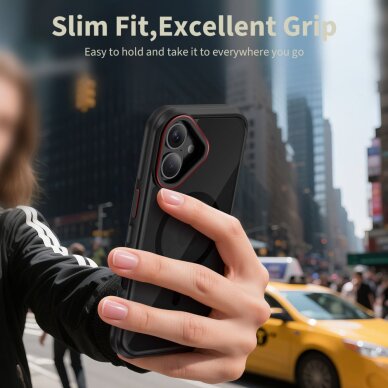 iPhone 17 Tech-Protect MagHybrid MagSafe dėklas – juodas / raudonas 4