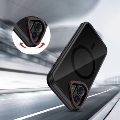 iPhone 17 Tech-Protect MagHybrid MagSafe dėklas – juodas / raudonas 5