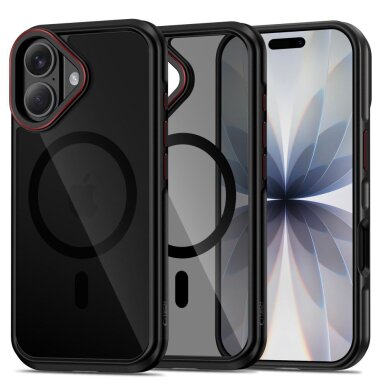 iPhone 17 Tech-Protect MagHybrid MagSafe dėklas – juodas / raudonas iPhone 17 Tech-Protect MagHybrid MagSafe dėklas – juodas / raudonas