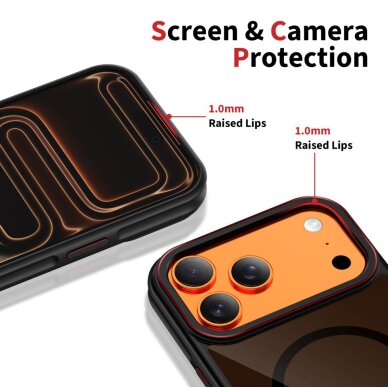 iPhone 17 Pro Tech-Protect MagHybrid MagSafe dėklas – juodas / raudonas 3