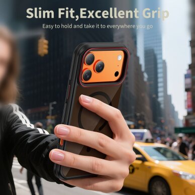 iPhone 17 Pro Tech-Protect MagHybrid MagSafe dėklas – juodas / raudonas 4