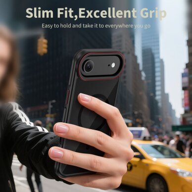 iPhone Air Tech-Protect MagHybrid MagSafe dėklas – juodas / raudonas 4