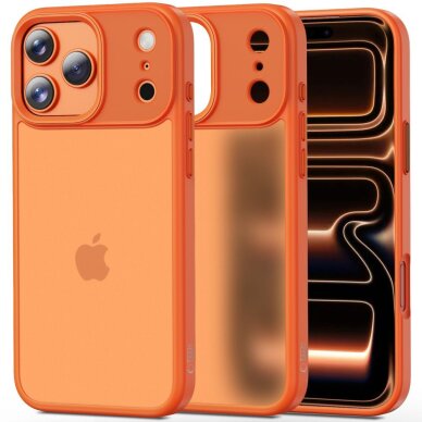 iPhone 17 Pro Tech-Protect MagMat dėklas – oranžinis, matinis iPhone 17 Pro Tech-Protect MagMat dėklas – oranžinis, matinis