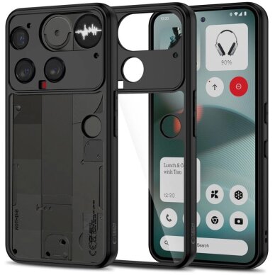 Nothing Phone 3 dėklas Tech-Protect MagMat – juodas ir skaidrus Nothing Phone 3 dėklas Tech-Protect MagMat – juodas ir skaidrus