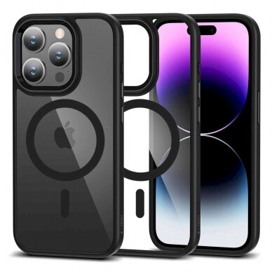 Tech-Protect MagMat MagSafe Dėklas iPhone 15 Pro - Permatomas Juodas Tech-Protect MagMat MagSafe Dėklas iPhone 15 Pro - Permatomas Juodas