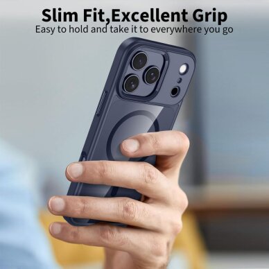 iPhone 17 Pro Max Tech-Protect MagMat MagSafe dėklas – skaidrus tamsiai mėlynas 3