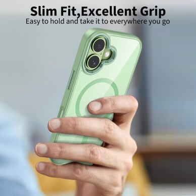 iPhone 17 Tech-Protect MagMat MagSafe dėklas – skaidrus žalias 5