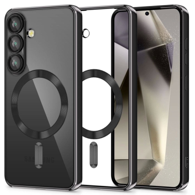 Tech-Protect MagMat MagSafe Dėklas skirtas Samsung Galaxy S25 - Permatomas Juodas