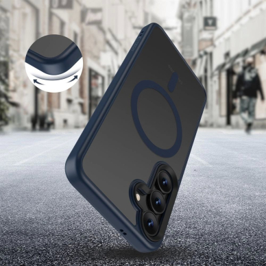 Samsung Galaxy S25 – Tech-Protect MagMat MagSafe dėklas - Skaidriai mėlynas 2