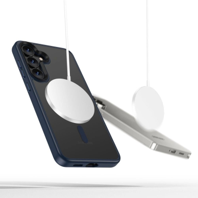 Samsung Galaxy S25 – Tech-Protect MagMat MagSafe dėklas - Skaidriai mėlynas 3