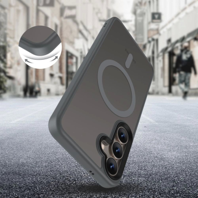 Samsung Galaxy S25 – Tech-Protect MagMat MagSafe dėklas - Skaidriai pilkas 3