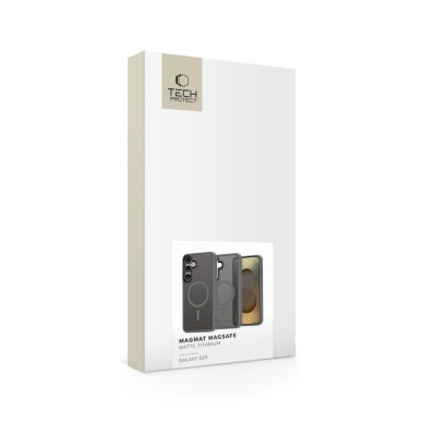 Samsung Galaxy S25 – Tech-Protect MagMat MagSafe dėklas - Skaidriai pilkas 4