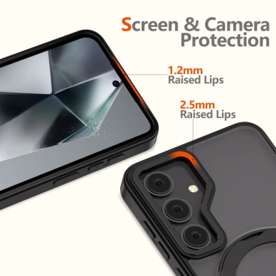Tech-Protect MagMat MagSafe Dėklas skirtas Samsung Galaxy S25 - Matinis Juodas 1