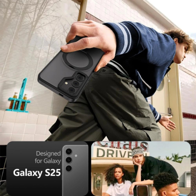 Tech-Protect MagMat MagSafe Dėklas skirtas Samsung Galaxy S25 - Matinis Juodas 3