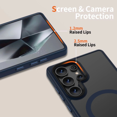 Samsung Galaxy S25 Ultra – Tech-Protect MagMat MagSafe dėklas - Skaidriai mėlynas 2