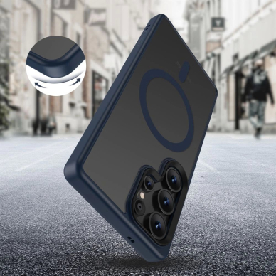 Samsung Galaxy S25 Ultra – Tech-Protect MagMat MagSafe dėklas - Skaidriai mėlynas 3
