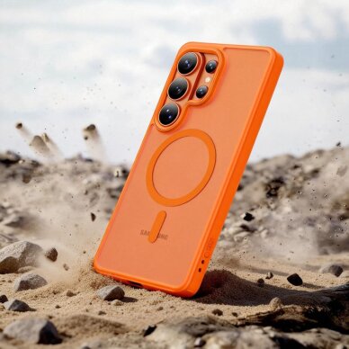 Samsung Galaxy S26 Ultra Tech-Protect Magmat MagSafe dėklas – oranžinis matinis 5