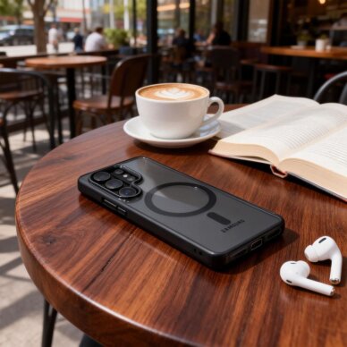 Samsung Galaxy S26 Ultra Tech-Protect Magmat MagSafe dėklas – juodas skaidrus 5