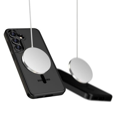 Xiaomi Poco F7 5G dėklas Tech-Protect MagMat MagSafe – juodas ir skaidrus 1