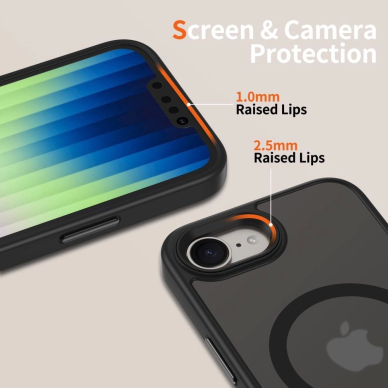 Tech-Protect MagMat MagSafe iPhone 16e Dėklas - Matinis Juodas 2