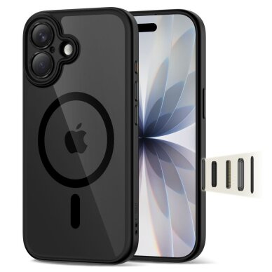iPhone 17 Tech-Protect MagPeak MagSafe CC dėklas – skaidriai juodas iPhone 17 Tech-Protect MagPeak MagSafe CC dėklas – skaidriai juodas