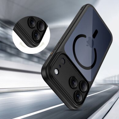 iPhone 17 Pro Tech-Protect MagPeak MagSafe CC dėklas – skaidriai juodas 5