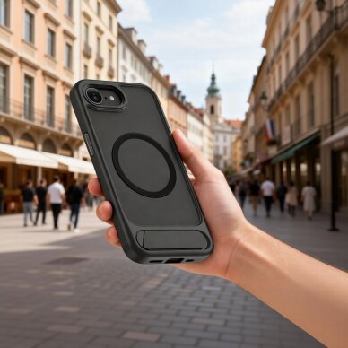 Iphone 16e / Iphone 17e / 17e Tech-Protect MagRack MagSafe dėklas – juodas 7 Iphone 16e / Iphone 17e / 17e Tech-Protect MagRack MagSafe dėklas – juodas 7