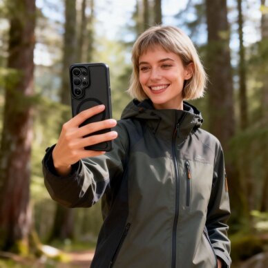 Samsung Galaxy S26 Ultra Tech-Protect MagRack MagSafe dėklas – matinė juoda 5