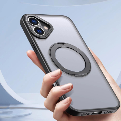 iPhone 16e – Tech-Protect MagRing MagSafe dėklas - Matinis juodas 3