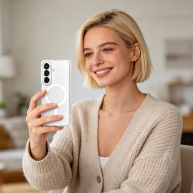 Samsung Galaxy S26 Tech-Protect MagSlim MagSafe dėklas – matinis skaidrus 4