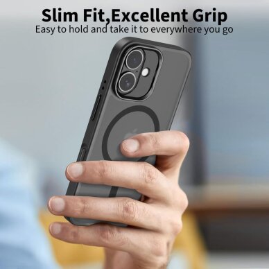 iPhone 17 dėklas Tech-Protect MagStand su MagSafe – matinės juodos spalvos 3