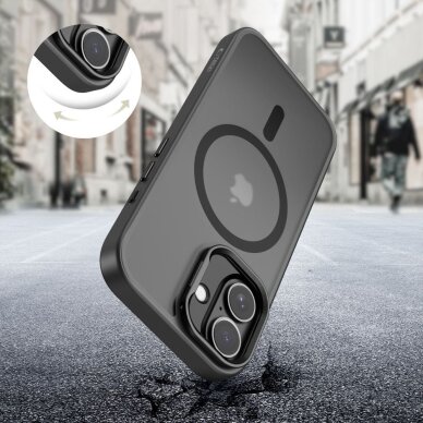 iPhone 17 dėklas Tech-Protect MagStand su MagSafe – matinės juodos spalvos 4