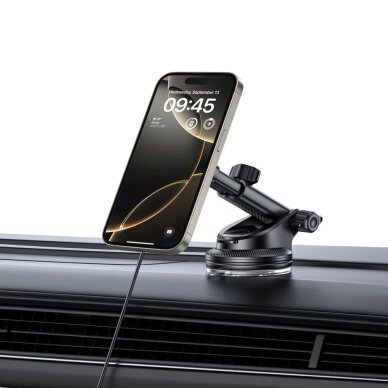 Automobilinis laikiklis Tech-Protect MM15W-V4 magnetinis MagSafe 15W prietaisų skydeliui / stiklui / vėdinimo angai – juodas 8 Automobilinis laikiklis Tech-Protect MM15W-V4 magnetinis MagSafe 15W prietaisų skydeliui / stiklui / vėdinimo angai – juodas 8