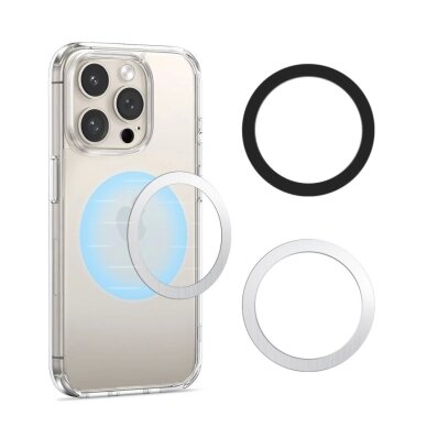 Magnetinis žiedas Tech-Protect MMP-110 2in1 su MagSafe – sidabrinis ir juodas 2 Magnetinis žiedas Tech-Protect MMP-110 2in1 su MagSafe – sidabrinis ir juodas 2