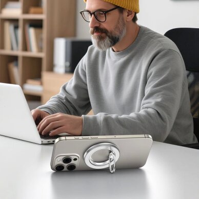 Telefono laikiklis Tech-Protect MMR600 su MagSafe – sidabrinis 3