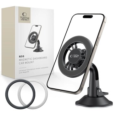 Automobilinis laikiklis Tech-Protect N56 magnetinis MagSafe prietaisų skydeliui ir stiklui – juodas 2