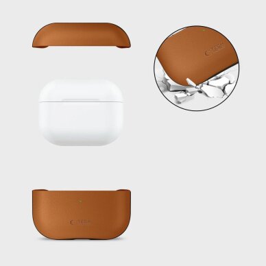 AirPods Pro 3 Tech-Protect NaturalFit dėklas – rudas 4