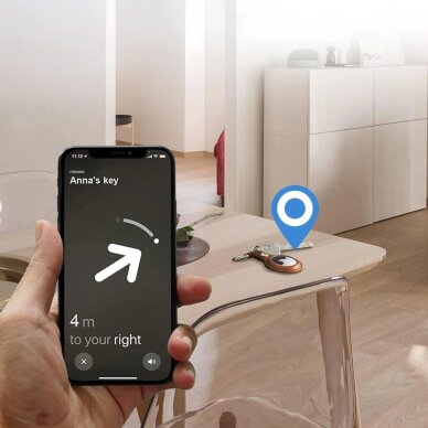 Akcija! Apple AirTag 1/2 dėklas Tech-Protect NaturalFit – rudos spalvos 4