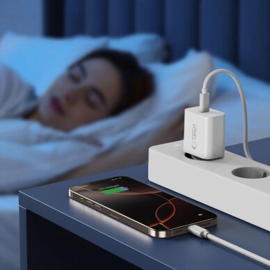 Sieninis įkroviklis Tech-Protect NC20W su USB-C jungtimi – baltas 7 Sieninis įkroviklis Tech-Protect NC20W su USB-C jungtimi – baltas 7